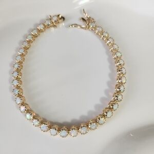 14k gold Plated opal bracelet